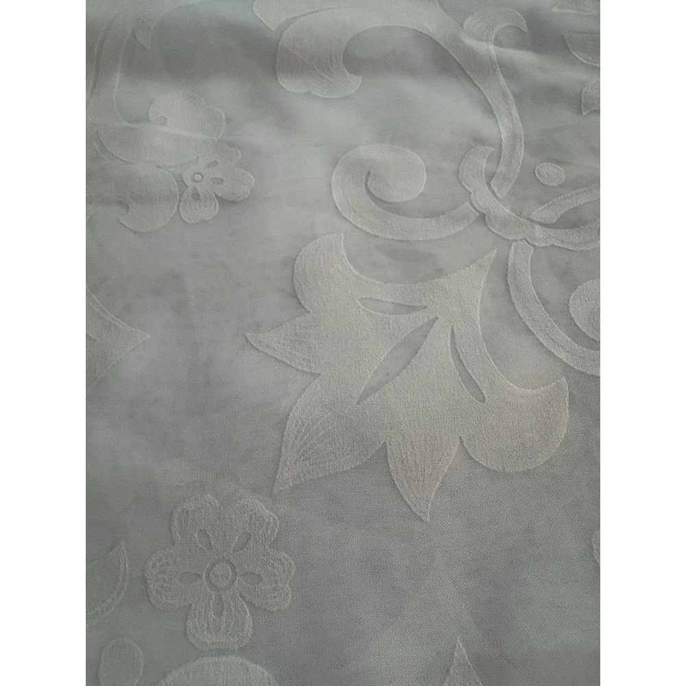 Vintage White Damask Tablecloth 84